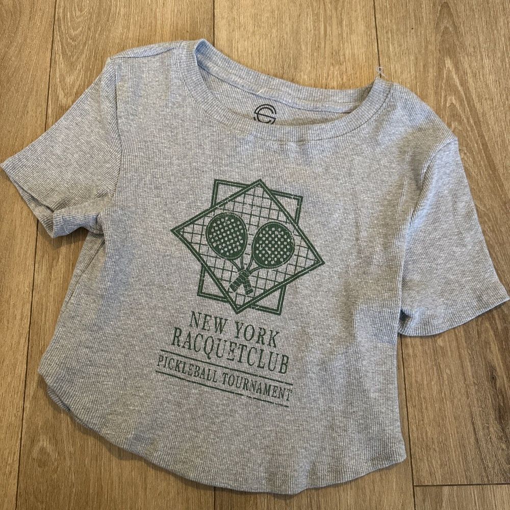 New York Racquet Club‎ Pickleball Juniors Short Sleeve Crop Tee Grey XL
